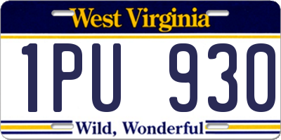 WV license plate 1PU930
