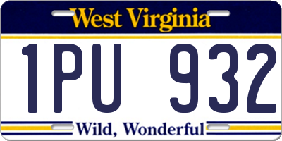 WV license plate 1PU932