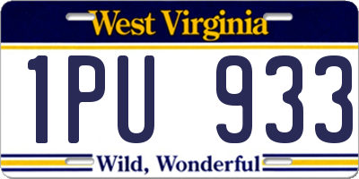 WV license plate 1PU933