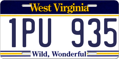 WV license plate 1PU935