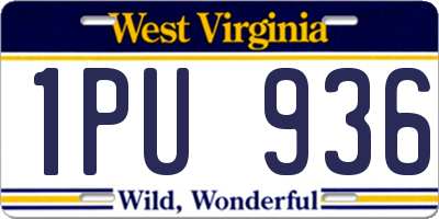 WV license plate 1PU936
