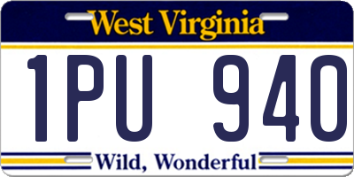 WV license plate 1PU940