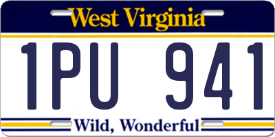 WV license plate 1PU941