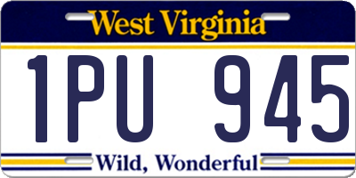 WV license plate 1PU945