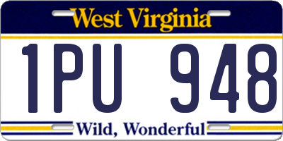 WV license plate 1PU948