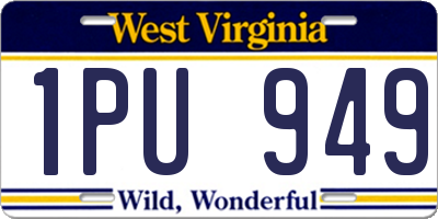 WV license plate 1PU949