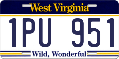 WV license plate 1PU951