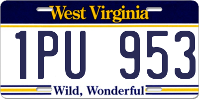 WV license plate 1PU953