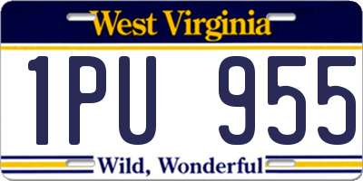 WV license plate 1PU955