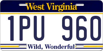 WV license plate 1PU960