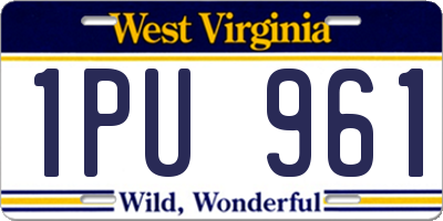 WV license plate 1PU961