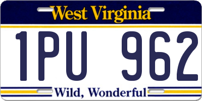 WV license plate 1PU962