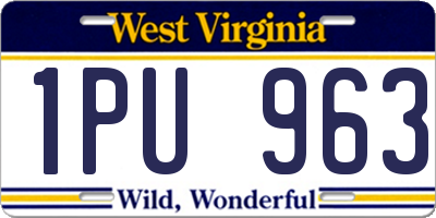 WV license plate 1PU963