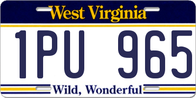 WV license plate 1PU965