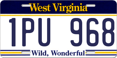 WV license plate 1PU968
