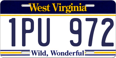 WV license plate 1PU972