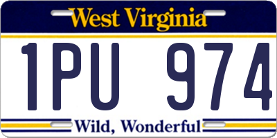 WV license plate 1PU974