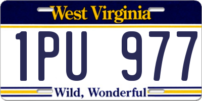 WV license plate 1PU977