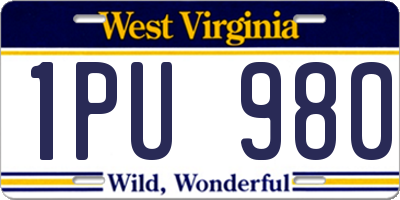 WV license plate 1PU980