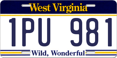 WV license plate 1PU981