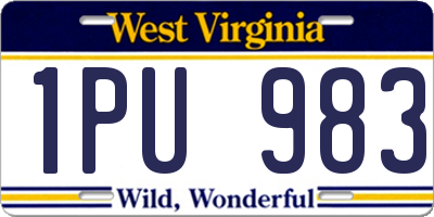 WV license plate 1PU983