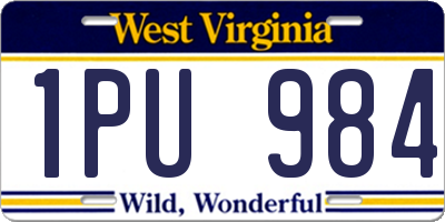 WV license plate 1PU984