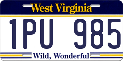 WV license plate 1PU985