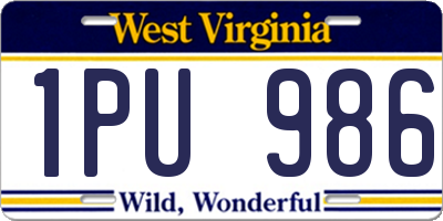 WV license plate 1PU986
