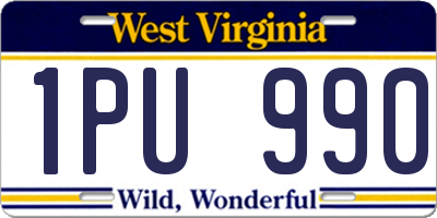 WV license plate 1PU990