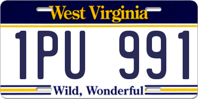 WV license plate 1PU991