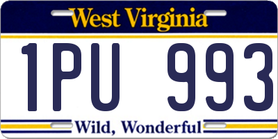 WV license plate 1PU993