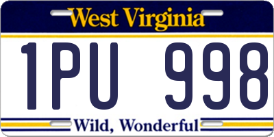 WV license plate 1PU998