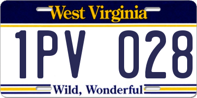 WV license plate 1PV028