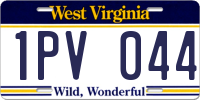 WV license plate 1PV044