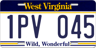 WV license plate 1PV045
