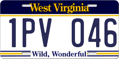 WV license plate 1PV046