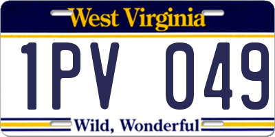 WV license plate 1PV049