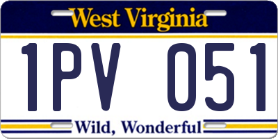 WV license plate 1PV051