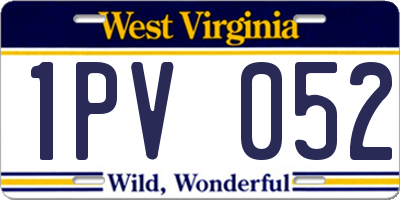 WV license plate 1PV052