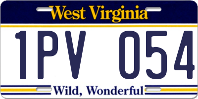 WV license plate 1PV054