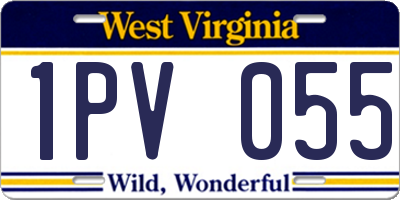 WV license plate 1PV055