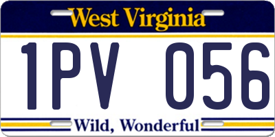 WV license plate 1PV056
