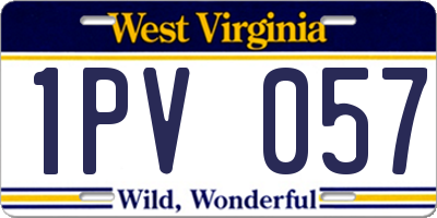 WV license plate 1PV057