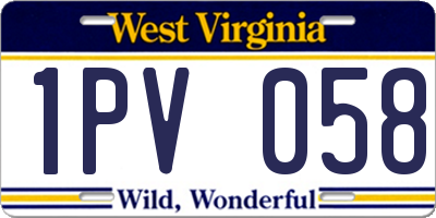 WV license plate 1PV058