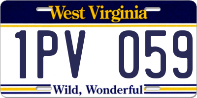 WV license plate 1PV059