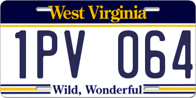 WV license plate 1PV064