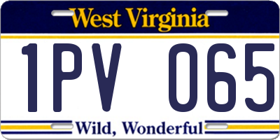 WV license plate 1PV065
