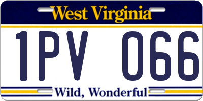 WV license plate 1PV066