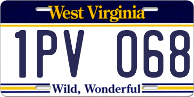 WV license plate 1PV068
