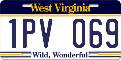 WV license plate 1PV069